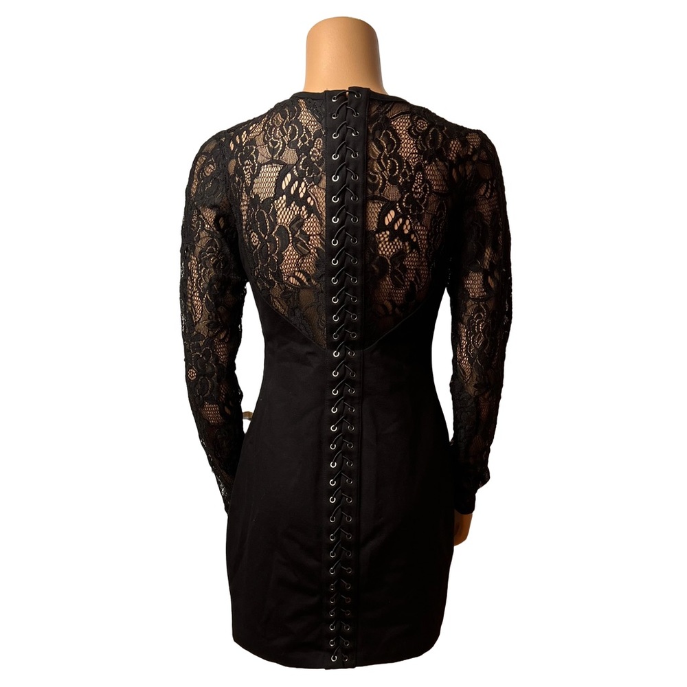 Guess Black Lace-Back Mini Dress